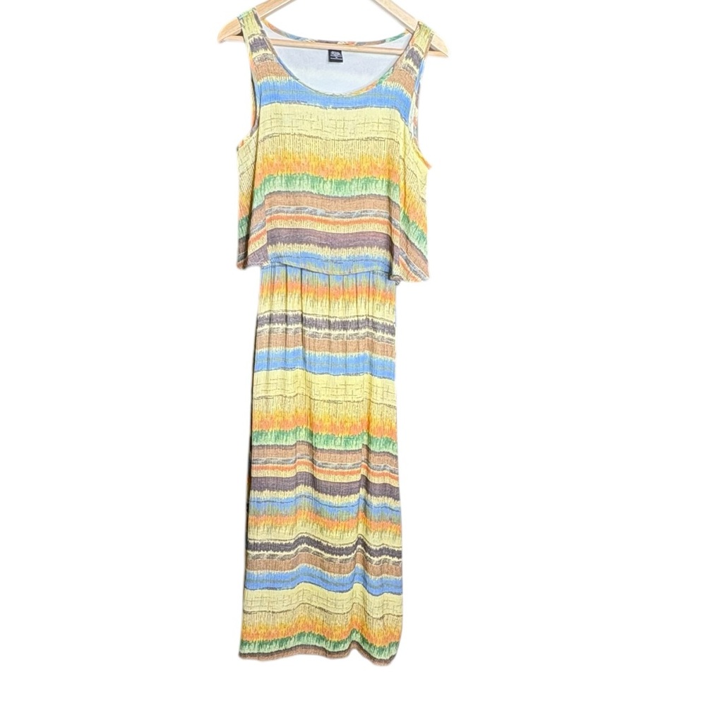 🔴 5 for $40 SALE ! Robert Louis MultiColor Striped Scoop Neck Dress Sz M
